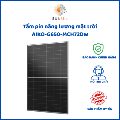 Tấm pin năng lượng mặt trời model: AIKO-G650-MCH72Dw